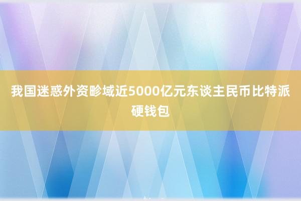 我国迷惑外资畛域近5000亿元东谈主民币比特派硬钱包