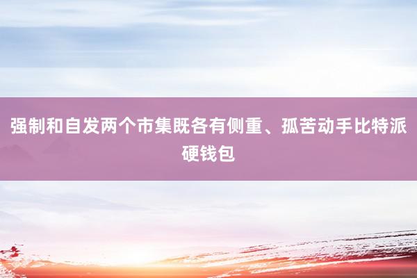 强制和自发两个市集既各有侧重、孤苦动手比特派硬钱包