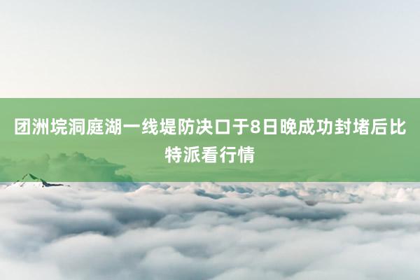 团洲垸洞庭湖一线堤防决口于8日晚成功封堵后比特派看行情