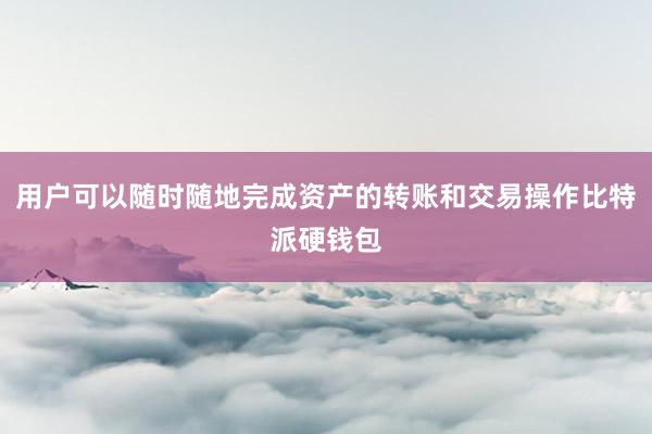 用户可以随时随地完成资产的转账和交易操作比特派硬钱包