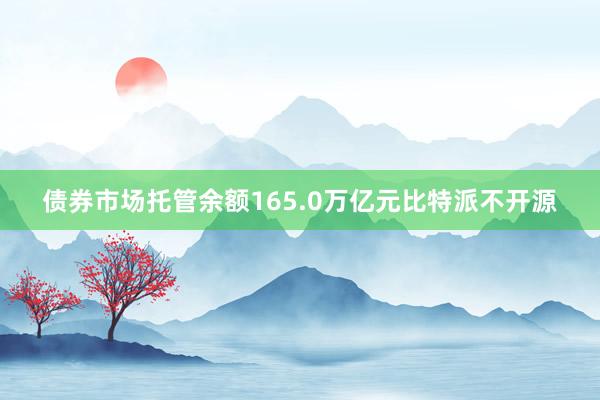 债券市场托管余额165.0万亿元比特派不开源