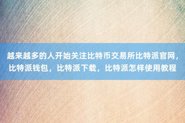 越来越多的人开始关注比特币交易所比特派官网，比特派钱包，比特派下载，比特派怎样使用教程