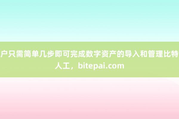 用户只需简单几步即可完成数字资产的导入和管理比特派人工，bitepai.com