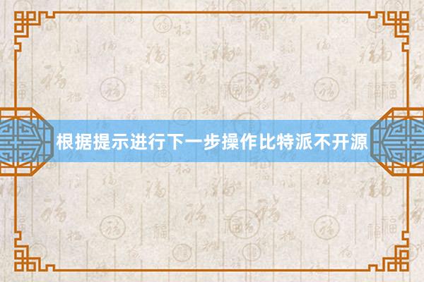 根据提示进行下一步操作比特派不开源